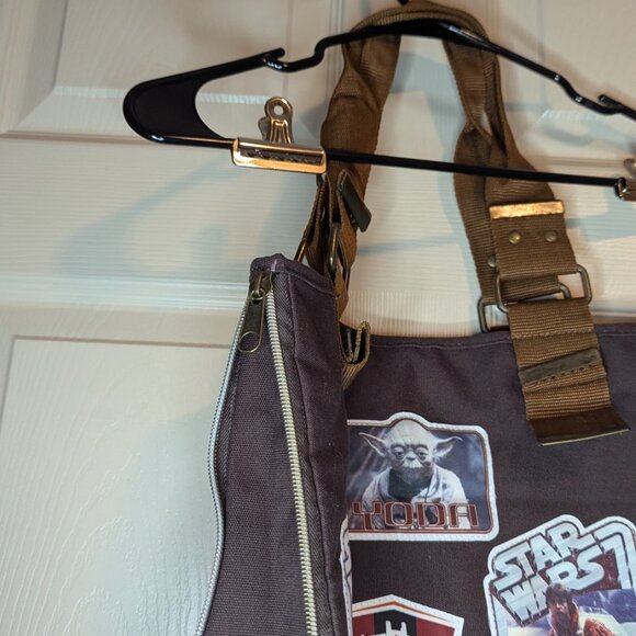 Disneyland Star Wars Brown Tote Bag w/ Patches - Picture 3 of 4